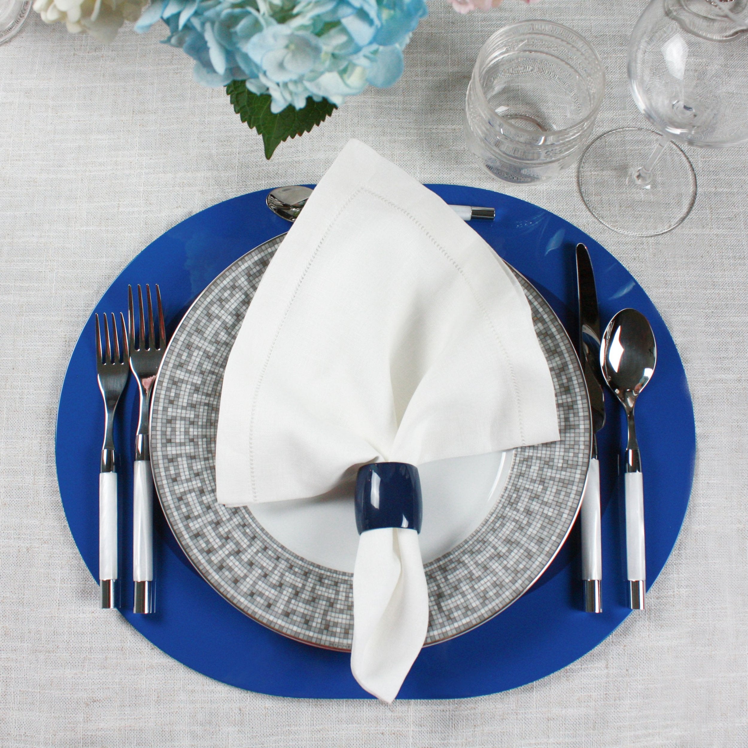 luxury blue placemat with hermes capdeco