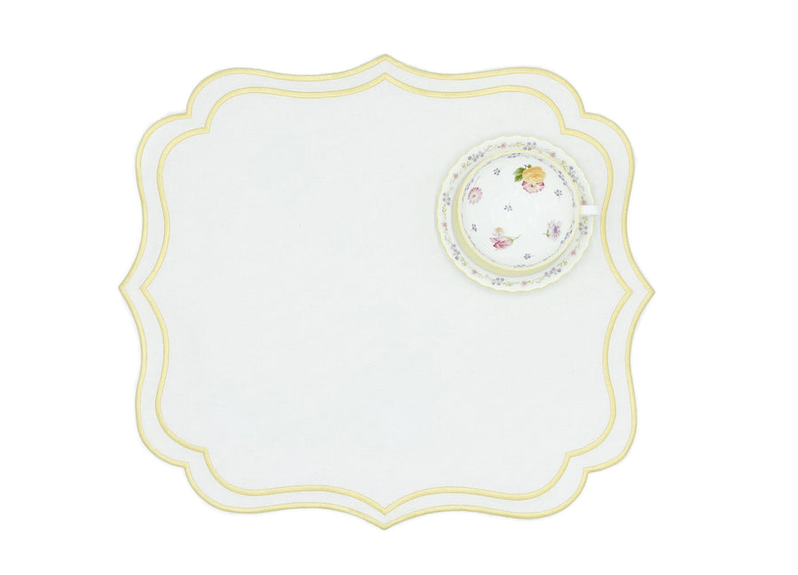 ivory embroidered placemats