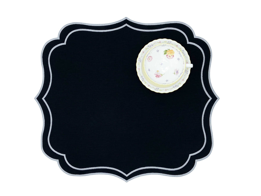 black cotton linen placemat