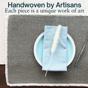 Brooklyn Cotton Woven Fringe Placemats - Flint