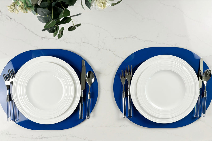 blue casual table setting