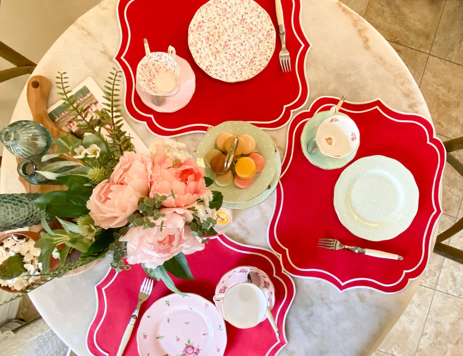 red tea party table