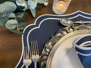 navy linen placemats