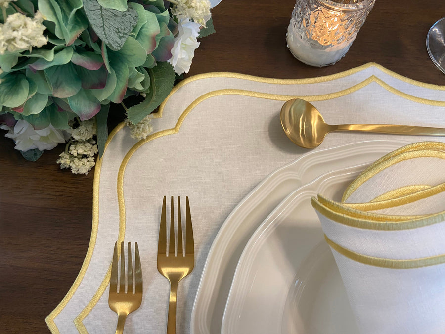 ivory gold table mats