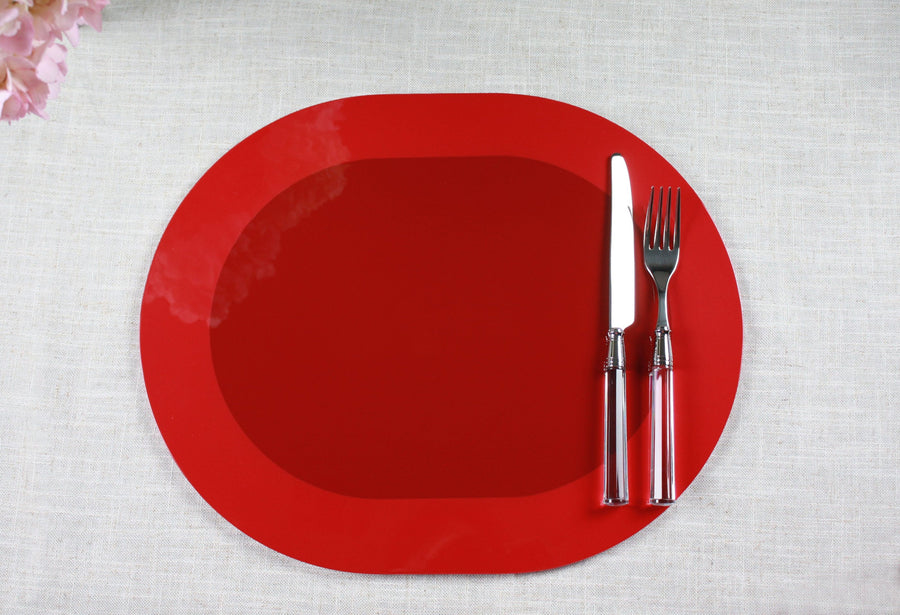 red two tone placemat