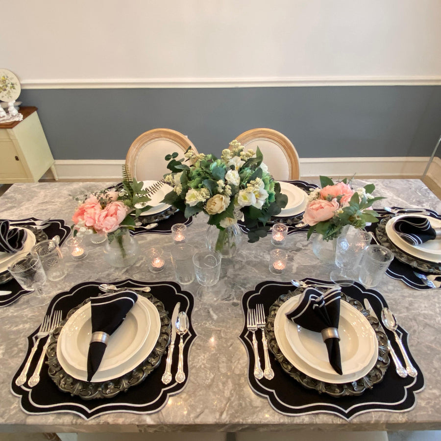 black table setting